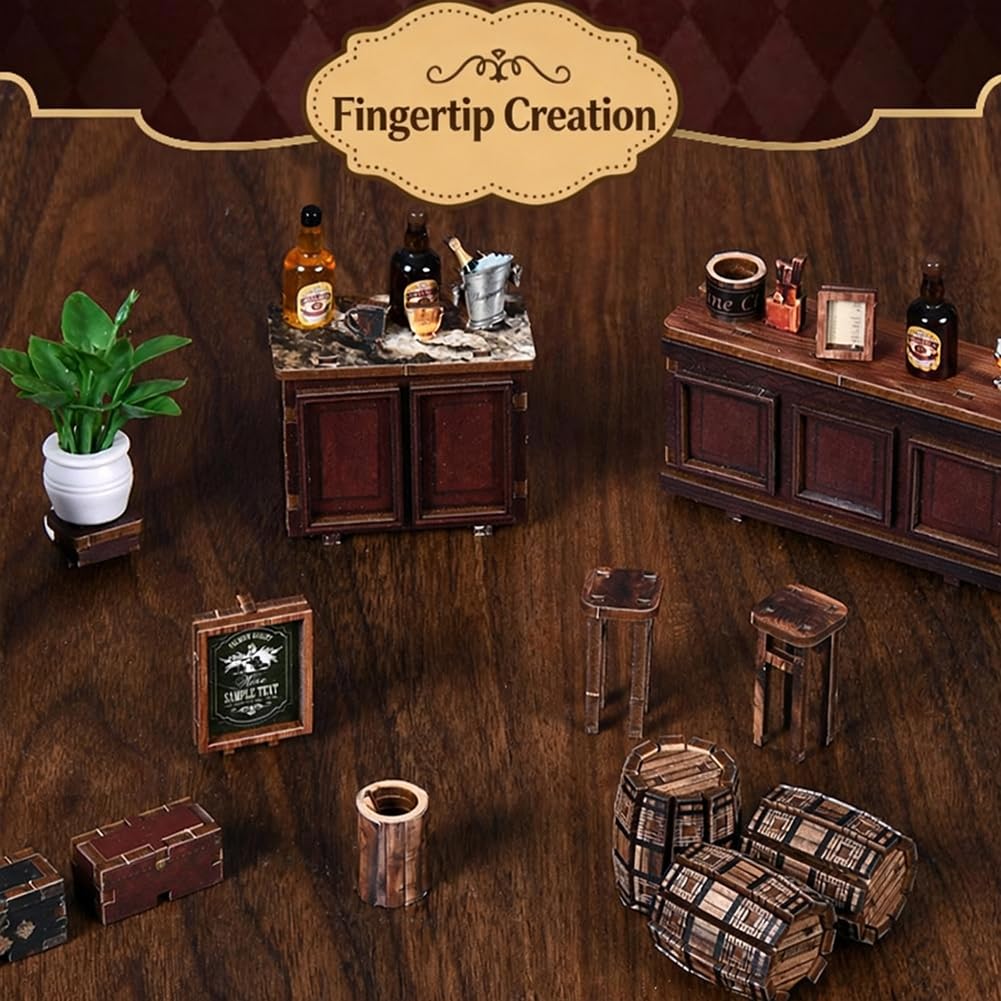 Kit fai da te in miniatura per casa delle bambole in miniatura con luce a LED, kit fai da te per casa delle bambole in legno, regali per lettori adulti adolescenti principianti