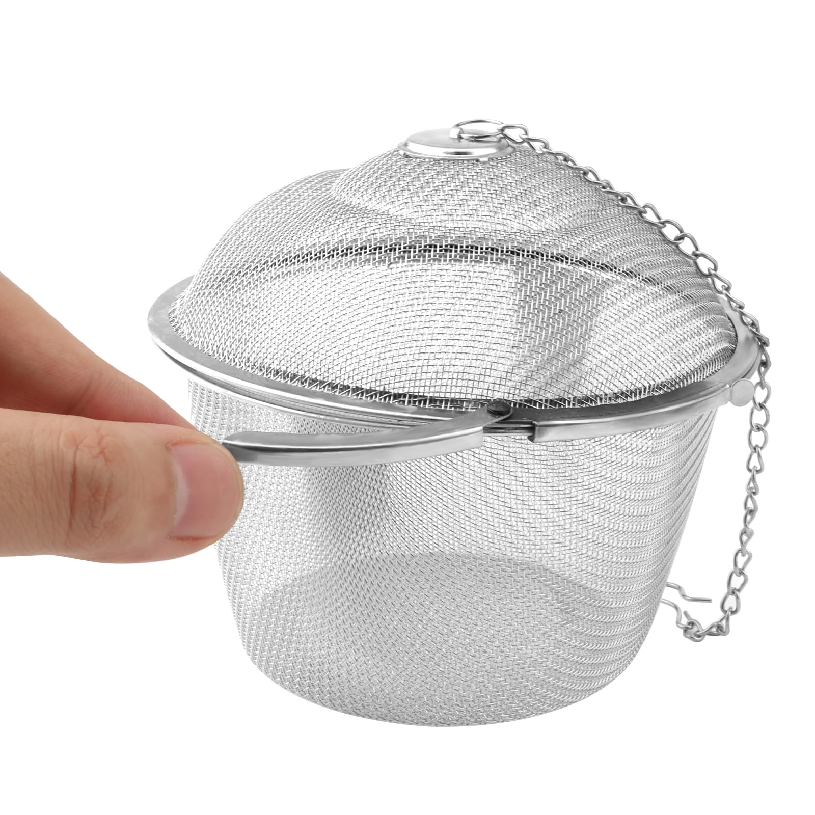 ZOENHOU 5er Set Tee-Ei Teezubereiter für losen Tee, 5 Größen Feinmaschiges Teesieb mit Kette, Edelstahl Tee-Ei Tee Zubehör für losen Tee Gewürze Kräuter