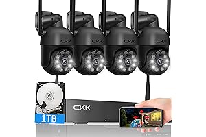 [10CH, Upgrading 5MP] CKK Wireless Security Camera System with 1TB HDD