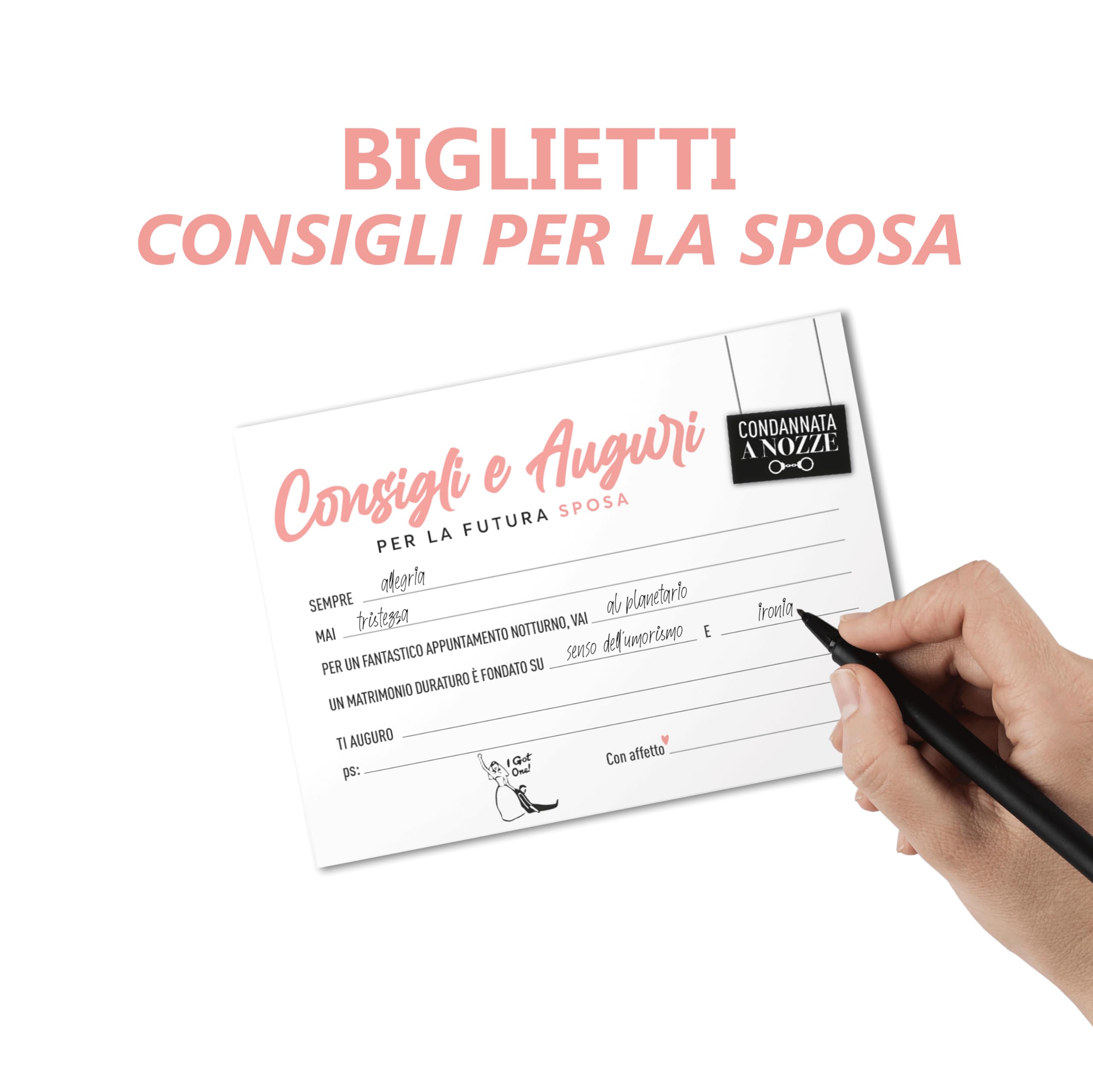 CARDAMONOLY 50 Biglietti Consigli Per Sposi - 15x10 Cm, Per Addio Al Nubilato, Libri Degli Ospiti Alternativi, Bomboniere - 3