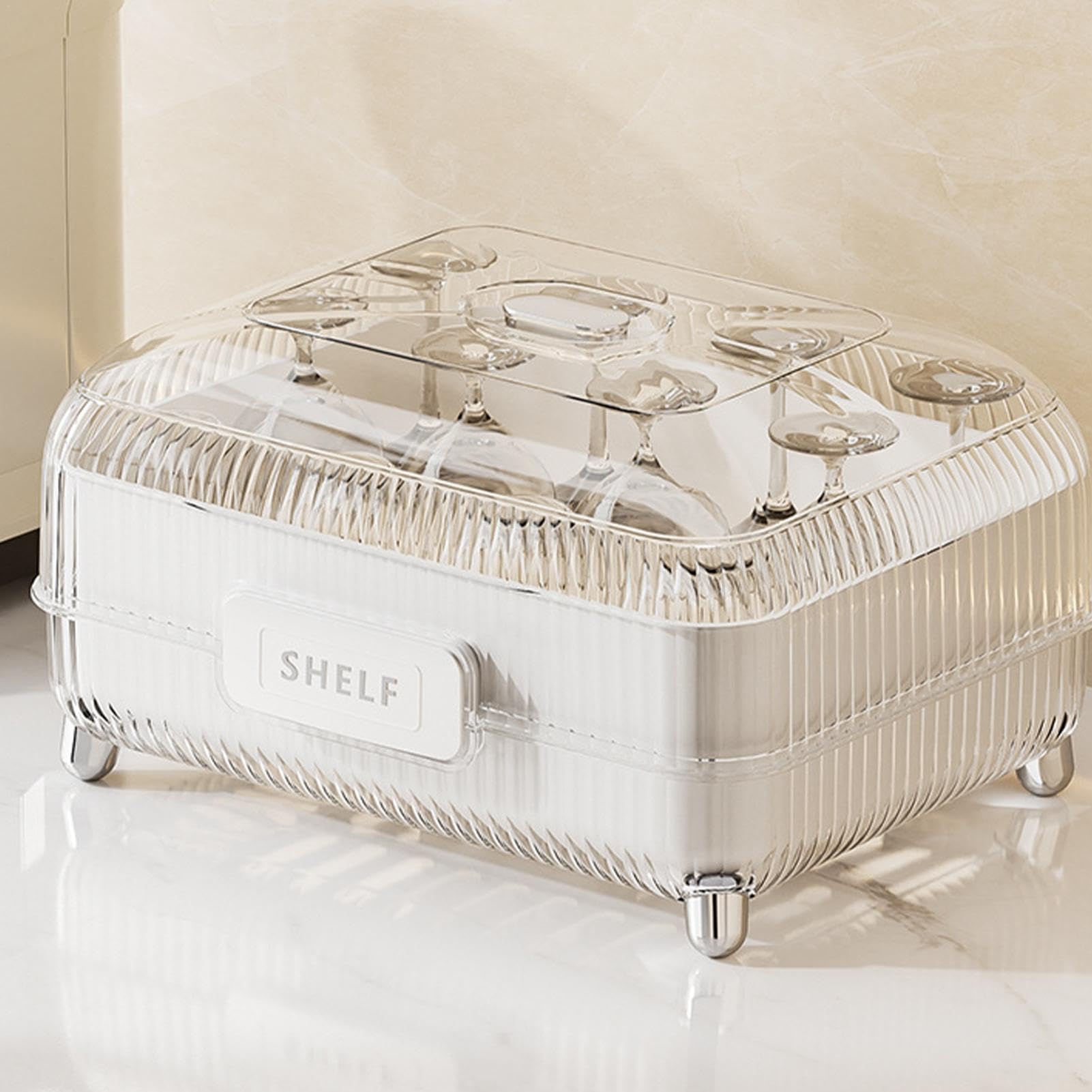 Cerrado, escurridor de Platos, escurridor de Platos, Caja de Almacenamiento de Drenaje, Soporte Multifuncional para vajilla, escurridor de Platos con Tapa para Accesorios de Cocina
