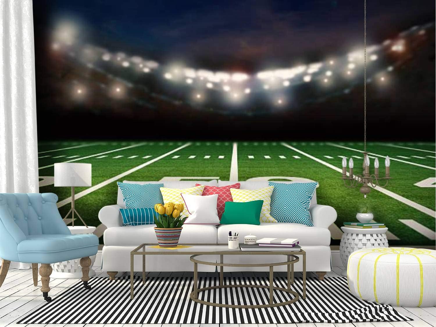 Wall Mural empty football field football stadium stock pictures, royalty free Peel and Stick Wallpaper Self Adhesive Wallpaper Large Wall Sticker Removable Vinyl Film Roll Shelf Paper Home Decor