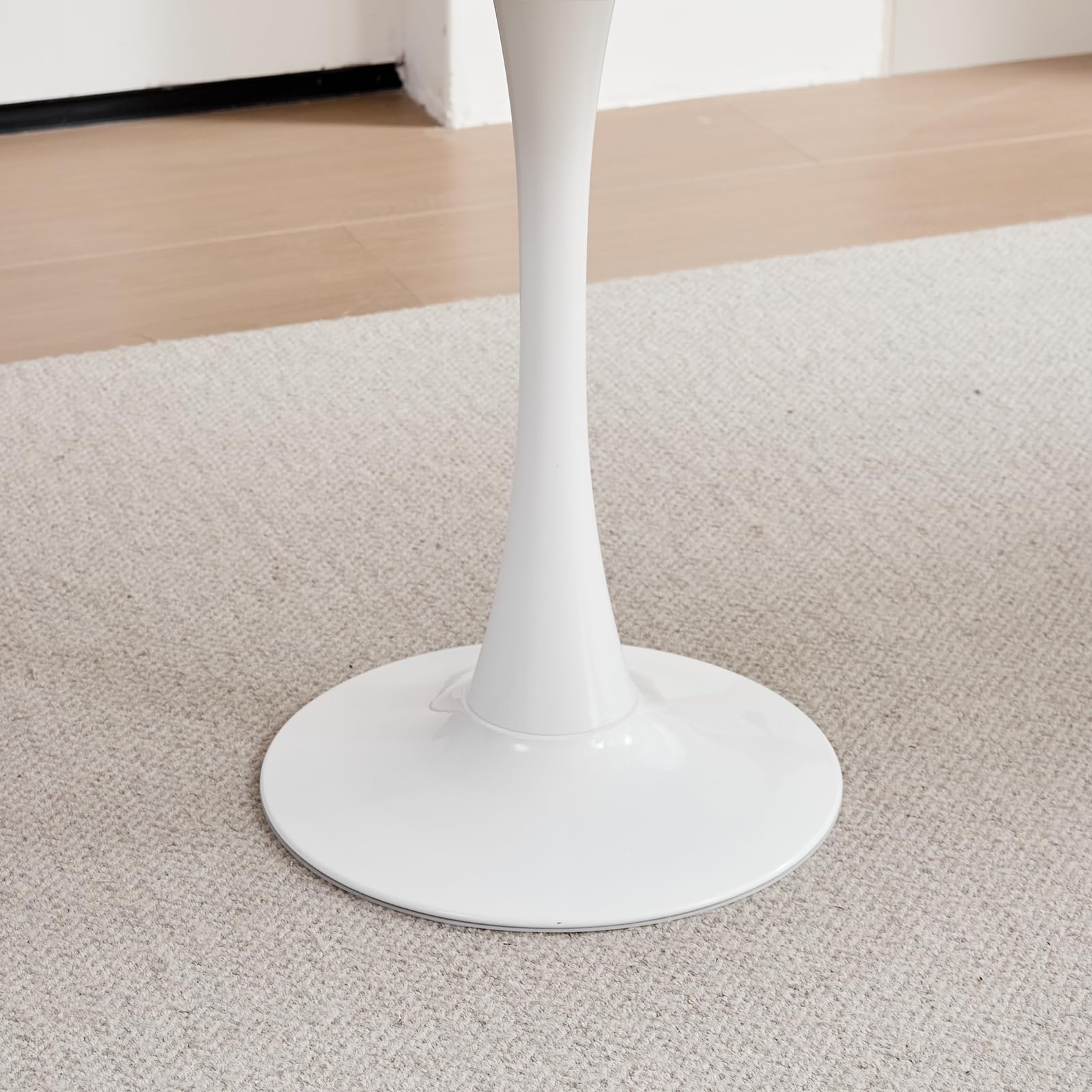 Moderner Runder Esstisch, 70 cm Runder Esstisch, Geeignet für 2–4 Personen, Geeignet für Wohnzimmer, Esszimmer, Küche, Café – Weiß