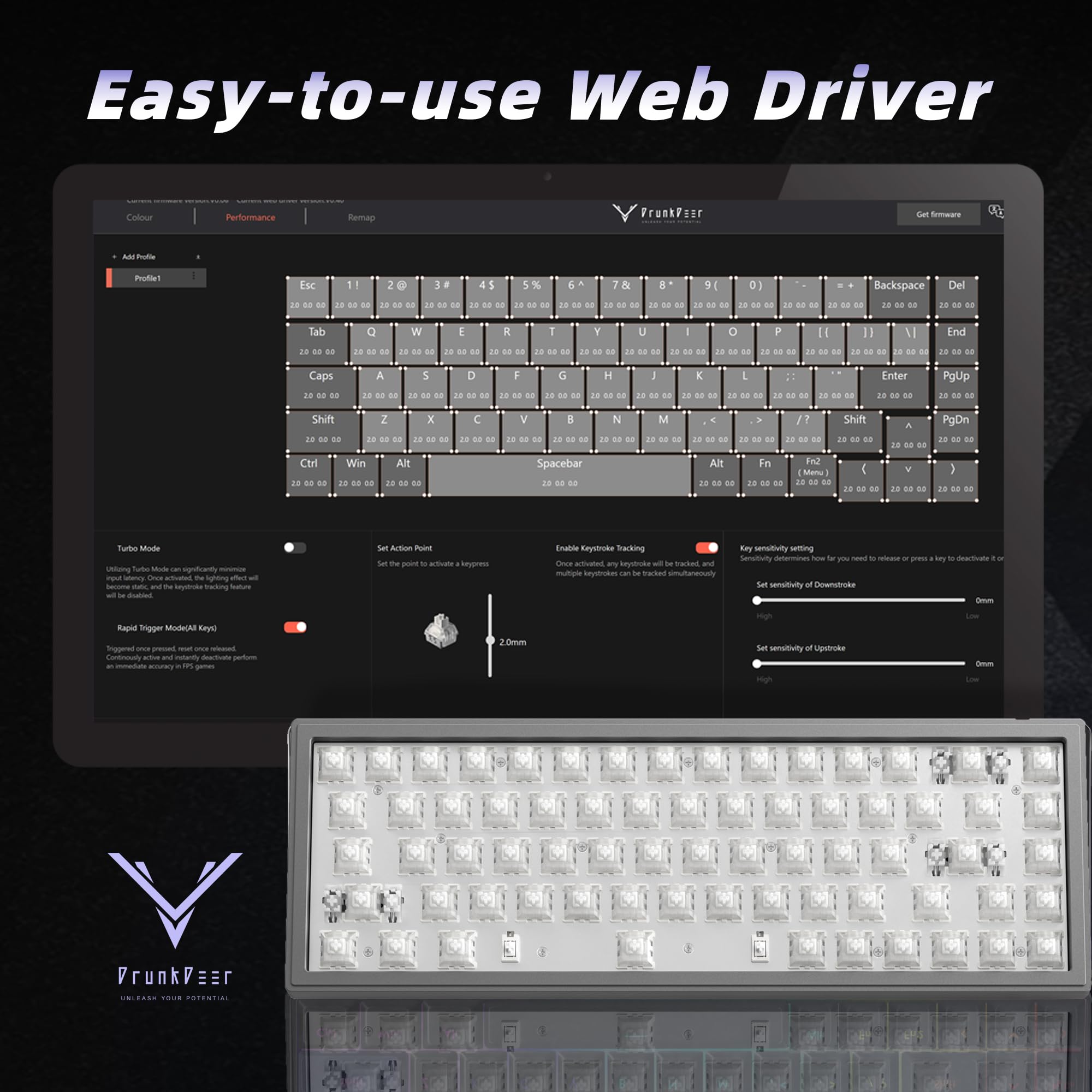 Amazon | DrunkDeer G65 ラピッドトリガー メカニカルキーボード 磁気 