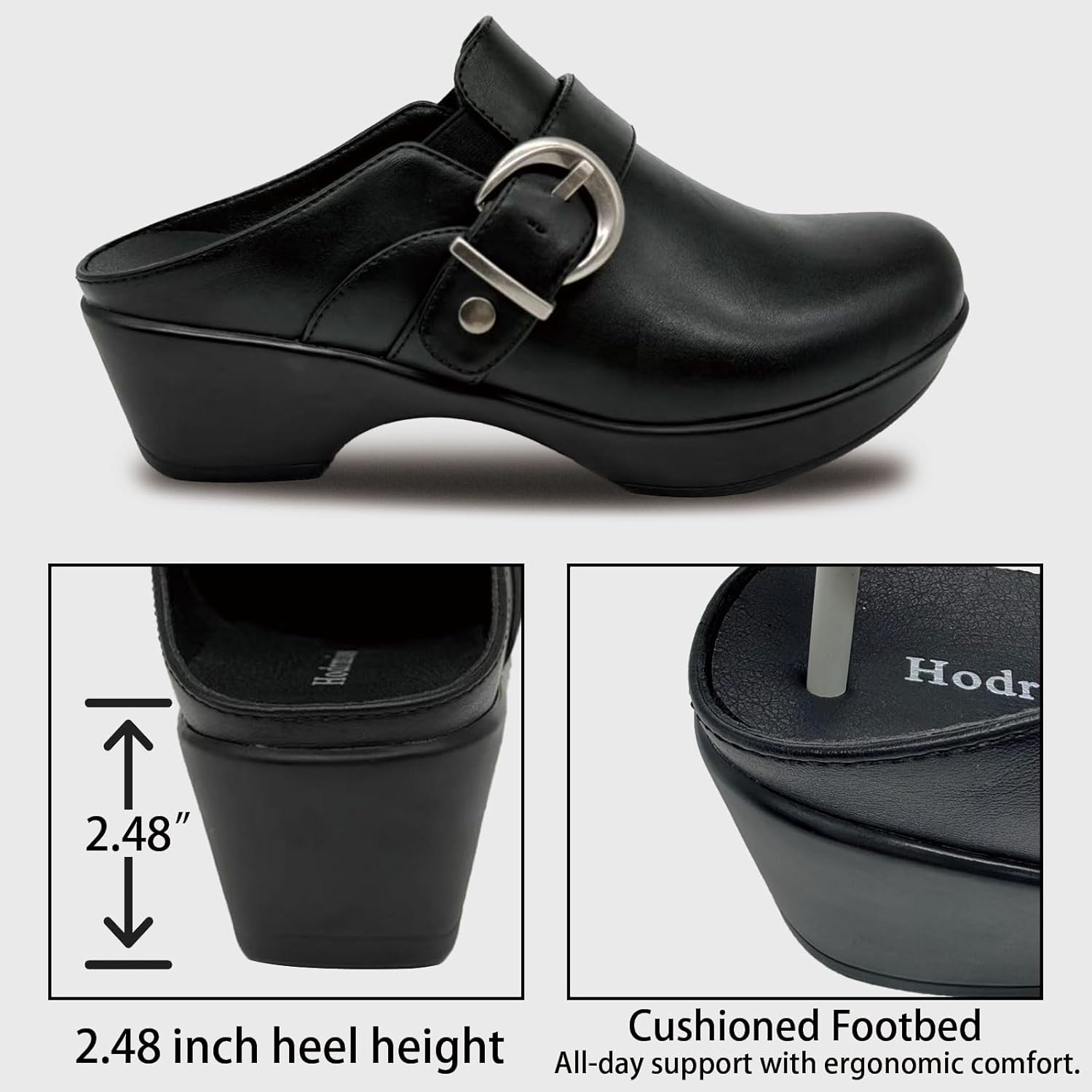Mules for Women Flats Comfortable Slip on Shoes Closed Round Toe Home Mules Clogs Shoes with Arch Support Casual Backless Loafers