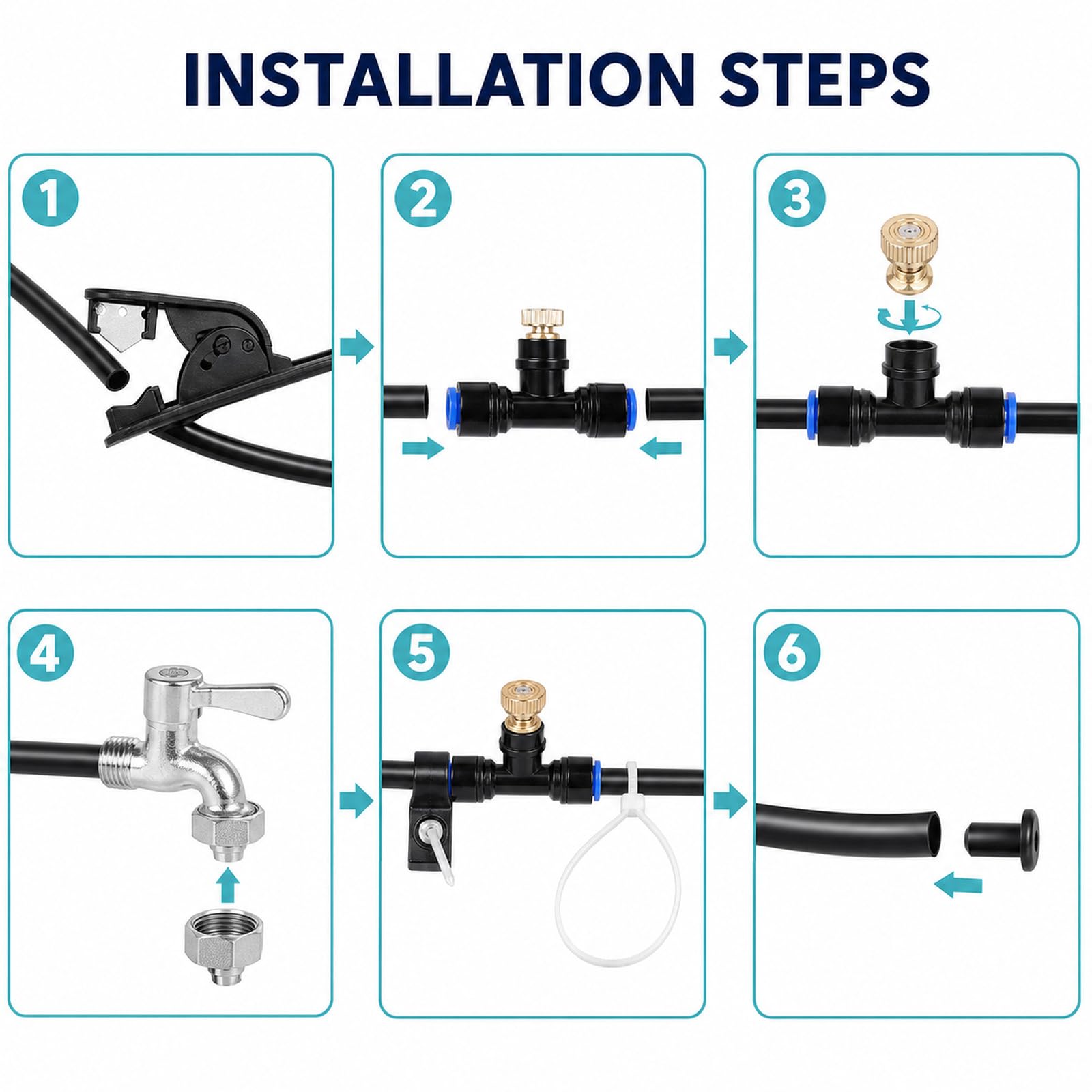 Brumisateur Terrasse Exterieur Kit,Brumisateur pergola,Kit D’Irrigation,Système De Refroidissement Extérieur Parbrumisateur,Refroidissement,pour Fleurs,Pelouse,Terrasse,Balcon Maison