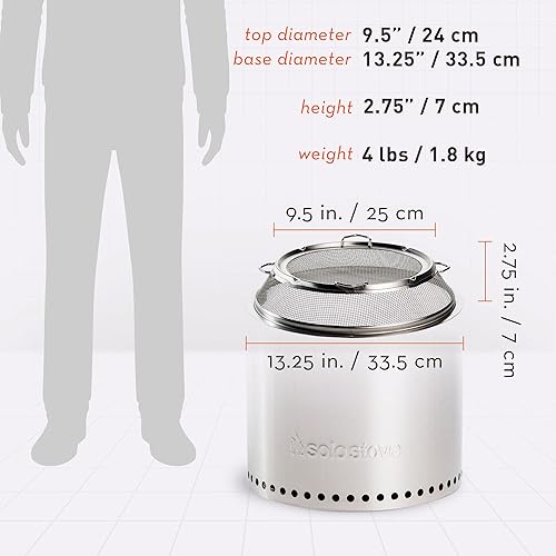 Miniatura 3 de Solo Stove Ranger Shield - Protector de chispas de acero inoxidable para fogatas, pantalla protectora de malla para patio trasero y exteriores, para