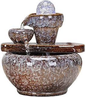 WCN Fontaine Interieur Méditation Tabletop Fontaine d'eau Indoor Fengshui Humidificateur Cascade Fontaine Fontaine Création de Bureau Création Creative Home Décoration Fontaine (Color : A)