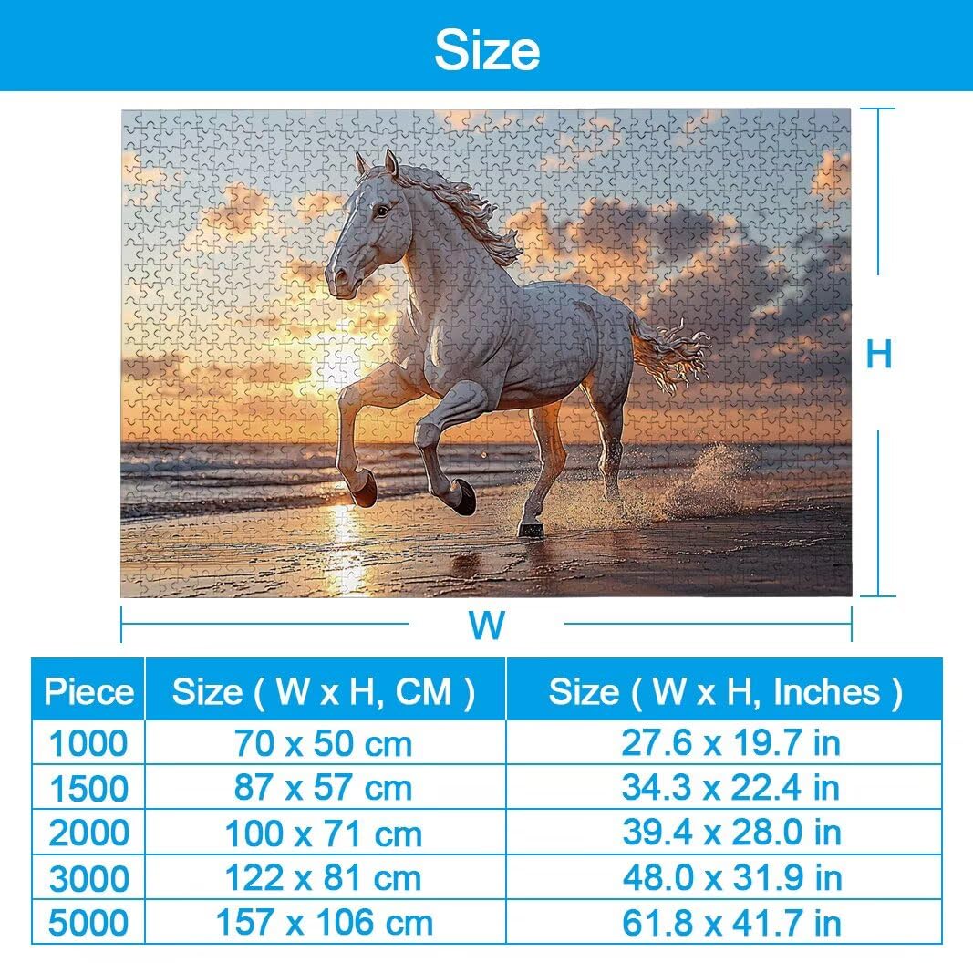 Puzzle 2000 Piezas, Puzzle Caballo de Madera para Adultos, Regalos -2644