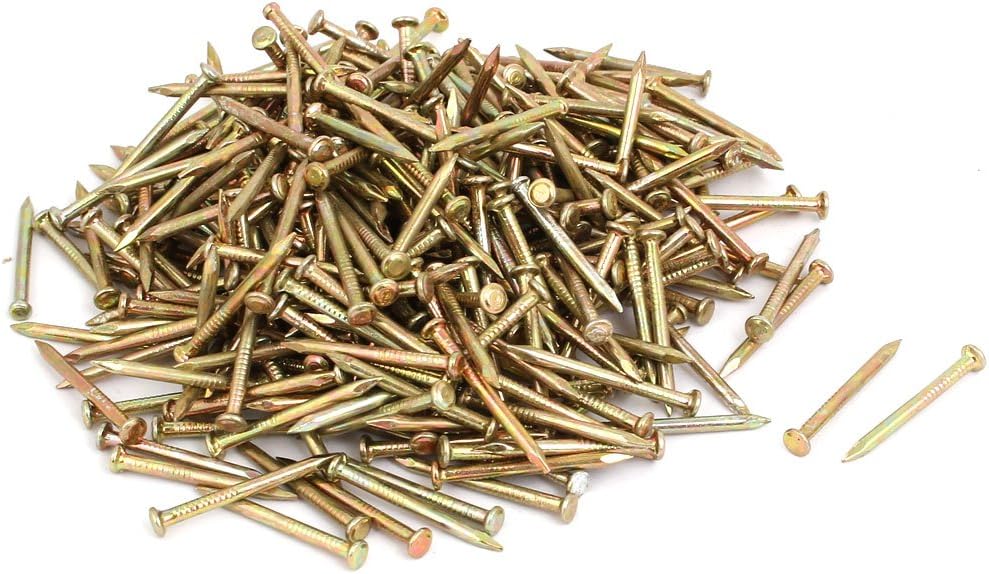 500pcs 25mm Fastener Length Steel Point Tip Cement Nail Bronze Tone Model:26as423qo666