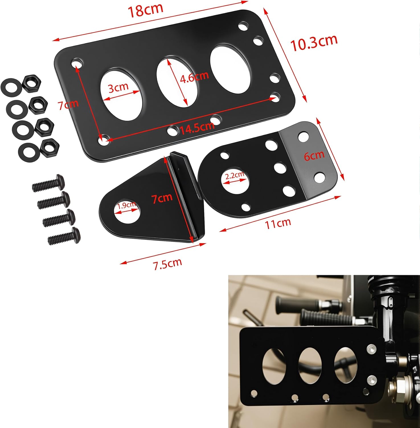 Side Mount Motorcycle License Plate Bracket for Harley Davidson Bobber Chopper Honda Yamaha Suzuki Kawasaki Custom Bike