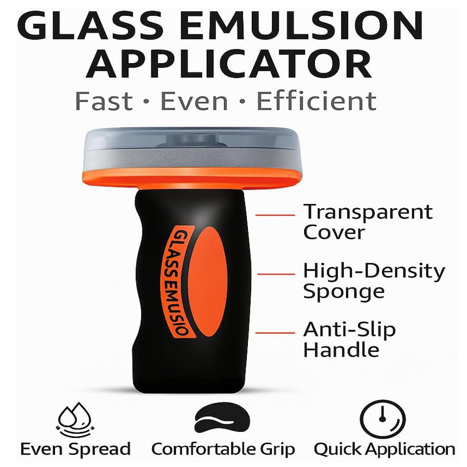 Glass Emulsion, Glass Guard Windscreen Cleaner, Automotive Oil Film Cleaning Brush, Hand-Held Glasses Emulsion Cleaner for Car, Windows, Mirrors, Remove Oils Residue