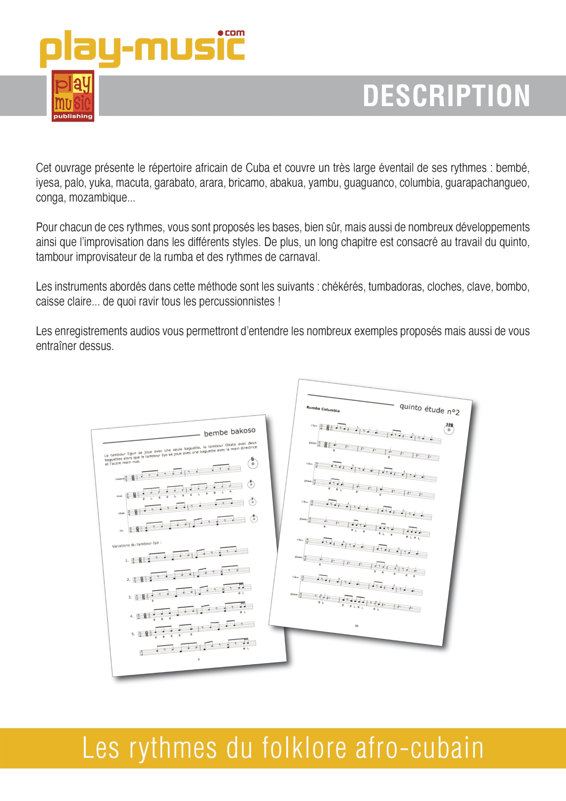 Les rythmes du folklore afro-cubain (1 Livre + 1 DVD)