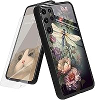 Vista 117 de Funda para Samsung Galaxy A12 5G con protector de pantalla, parte trasera de vidrio templado + TPU de silicona suave que absorbe los golpes