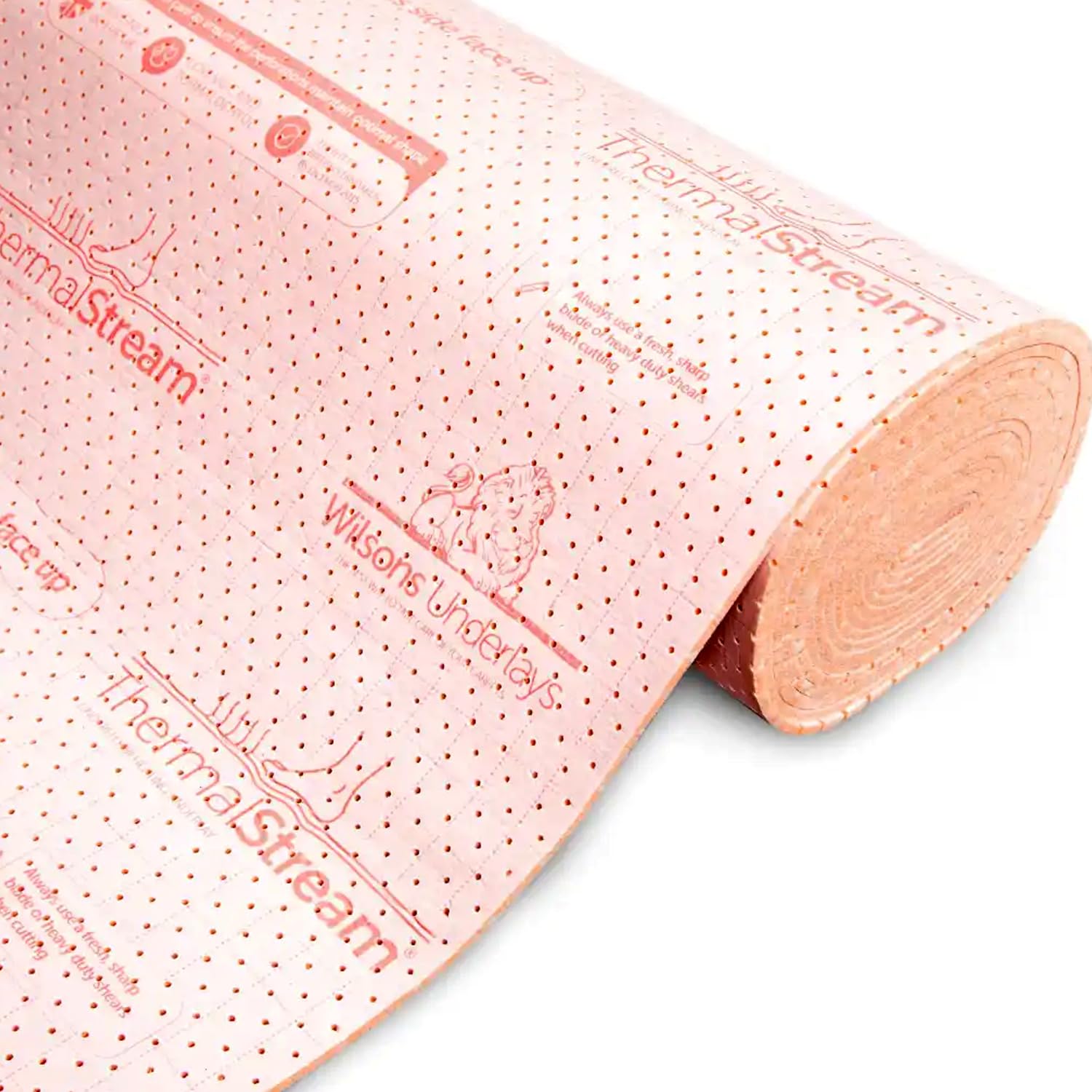 Nassboards Thermal Underlay for Underfloor Heating – 10mm Flame-Retardant Foam with Air-Flow Holes, 0.8 TOG, 46 dB Noise Reduction, Quick Heat Transfer, 10m² Roll – Underlay for UFH