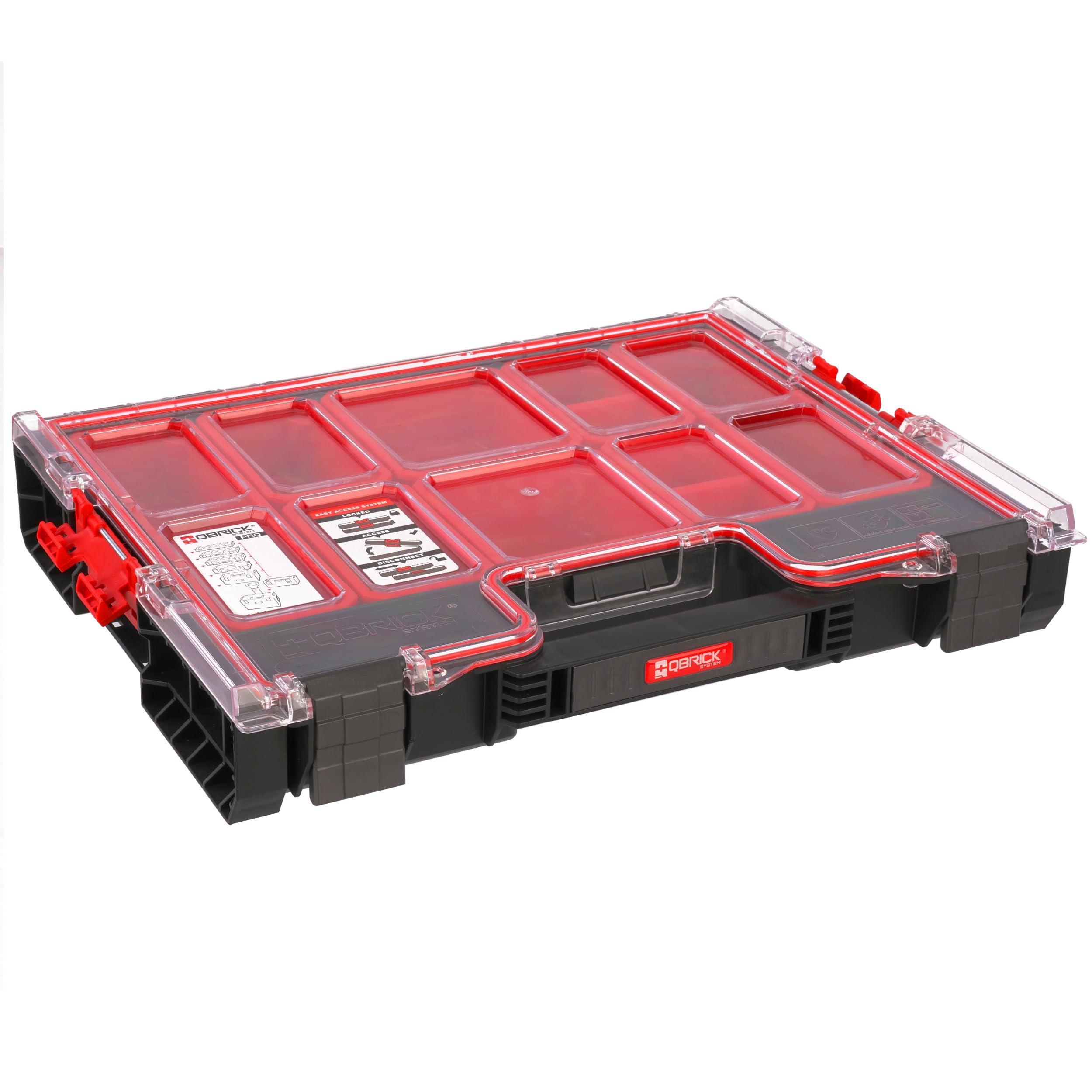 Organizer con 8 scatole rimovibili dimensione M modulare PRO costruzione rinforzata plastica