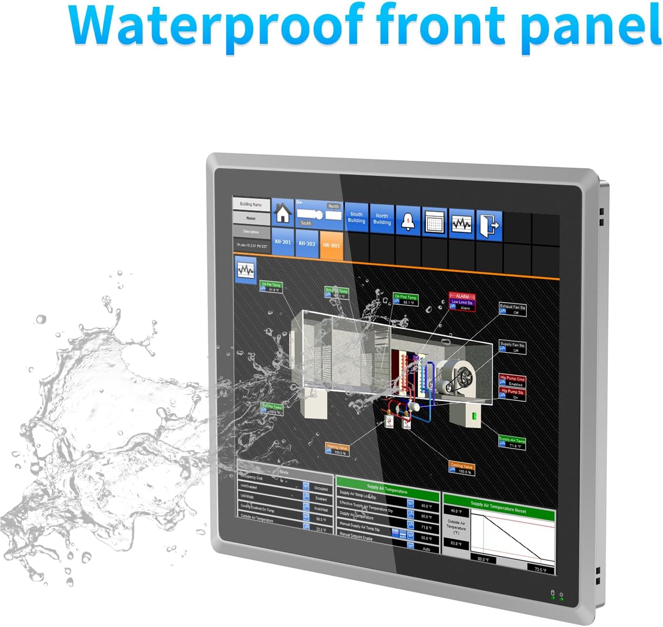 15 inch Industrial Embedded Panel PC, 10 Point Capacitive Industrial Touch Screen Panel Computer, 2xUSB3.0,HDMI,2xRS232,2xLAN (J6412, 8GB RAM 128GB SSD)