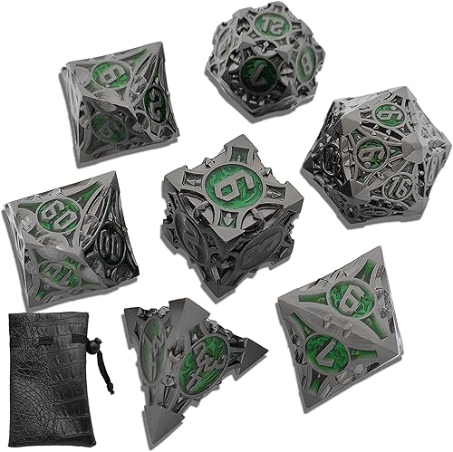 AJKDEUIH DND - Juego de dados de metal DD RPG se aplica a mazmorras y dragones MTG D20 regalos de dados poliédricos accesorios de juego de rol