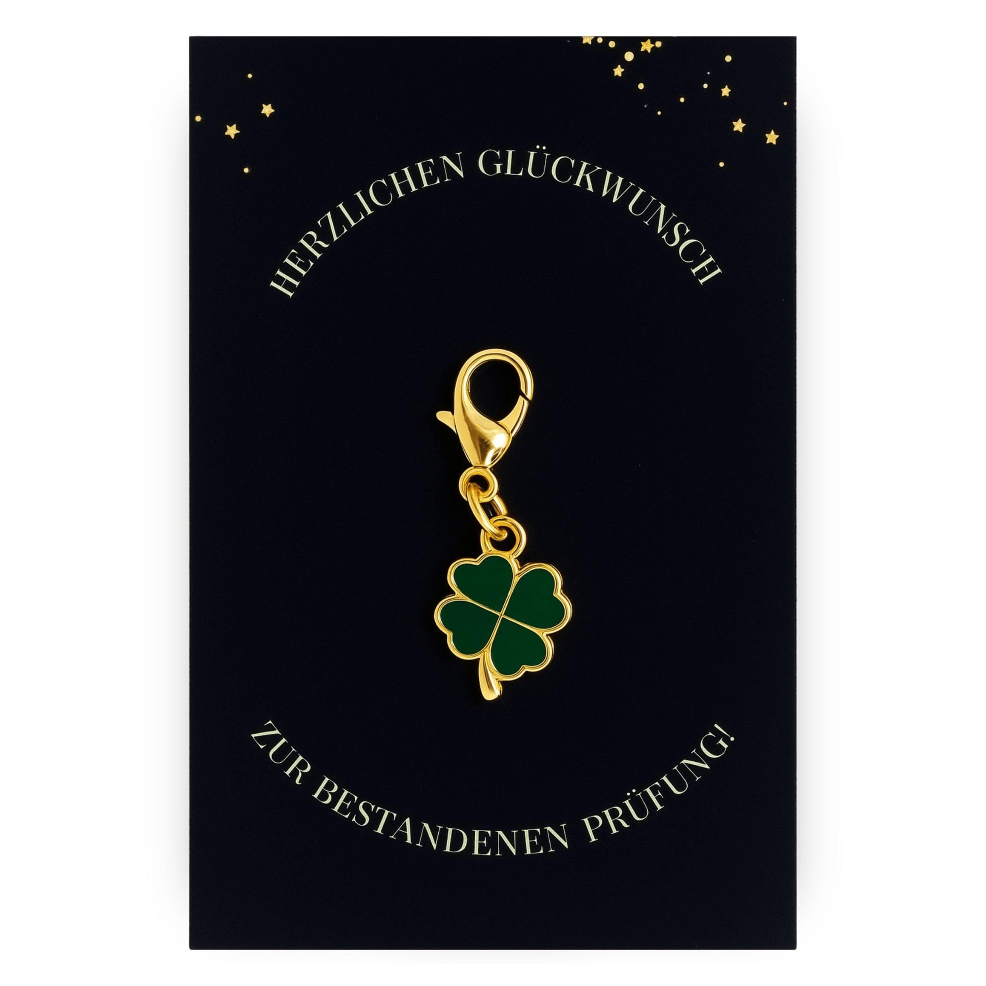 Milaboo Kleeblatt Schlüsselanhänger Mit Karte - Glücksbringer Für Prüfung & Besondere Anlässe