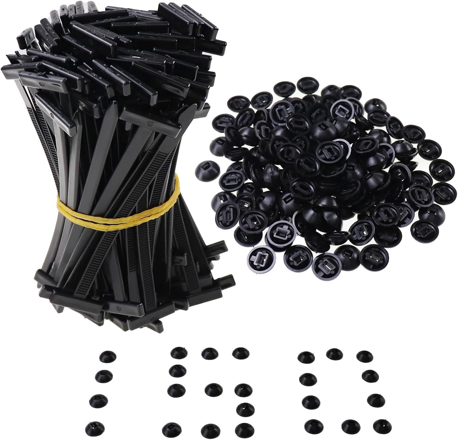 100 Pcs Upgraded Nylon Universal Cable Tie Buckle, Heavy Duty Self-Locking Rivet Zip Ties, Multifunctional Cable Tie Buckle for Car Daily Repair, Garden, Home, Office,Workshop