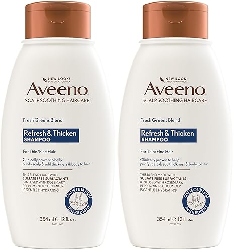Miniatura 9 de Aveeno Fresh Greens Blend - Champú sin sulfatos con romero menta y pepino para espesar y nutrir champú clarificador y voluminizador para cabello