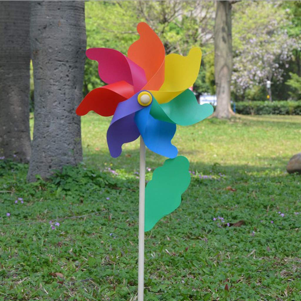 ATORSE® Lawn Pinwheels, Party Pinwheels Windmill Rainbow Pinwheels 75cm Height|Home Items for Living Room, Home & Garden, Home Product, Flower Planters for Home-office-Lawns|-image-7