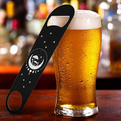 Miniatura 5 de Abrebotellas de acero inoxidable con diseño de hongos bohemios, Amanita y Muscaria, con luna y estrellas, llavero plano para el hogar, cocina, bar,