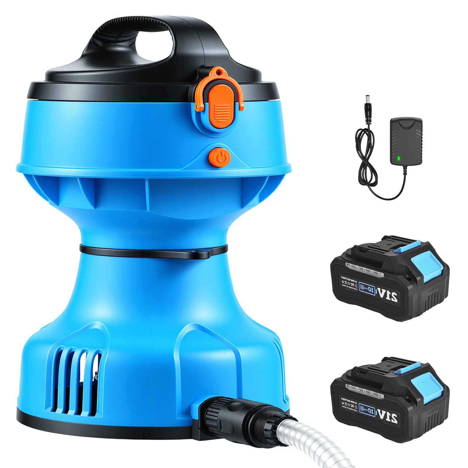 Photo 1 of 1/4HP Cordless Water Transfer Pump 750GPH 30FT Head IPX8 Rechargeable Water Pump Included 2x4000mAh 21V Battery and Charger Submersible Water Pump 3/4" Outlet for Pool Pond Garden Bathtub RV Boat