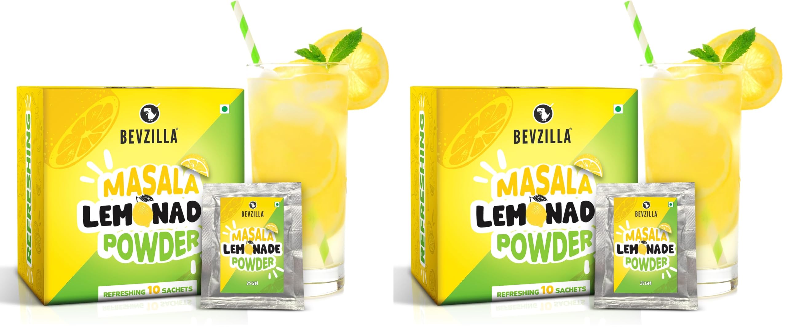 Bevzilla Masala Lemonade Infused with Vitamin C | Handcrafted Instant Drink Premix | Refreshing Lemon Summer Drink | Makes Upto 50 Glasses|25 * 10 Sachets | Easy to Carry (Pack of 2)-image-25
