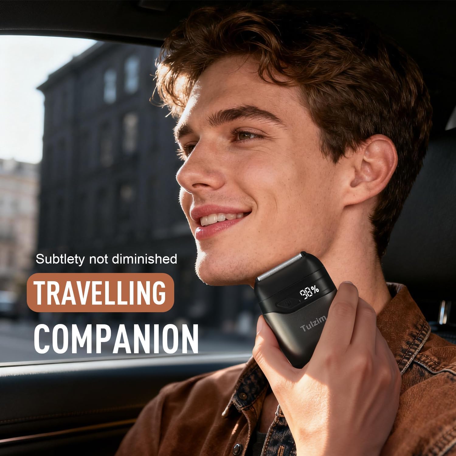 Electric Foil Shaver for Men: Portable Electric Razor for Beard/Face - 3 Floating Blade LED Display USB-C Fast Rechargeable - IPX7 Waterproof for Travel & Home, Charcoal Black - Image 3