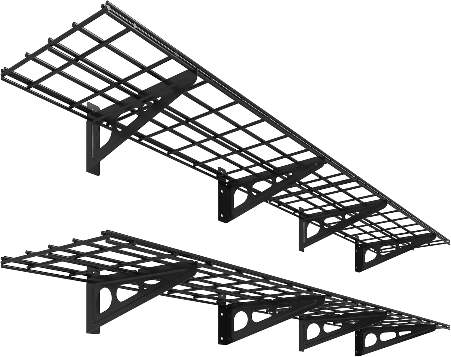 FLEXIMOUNTS 12-inch-by-72-inch Wall Shelf Garage Storage Rack Wall Mounted Floating Shelves,1x6ft,Black, 2-Pack, Classic Series FLEXIMOUNTS 12-inch-by-72-inch Wall Shelf Garage Storage Rack Wall Mounted Floating Shelves,1x6ft,Black, 2-Pack, Classic Series