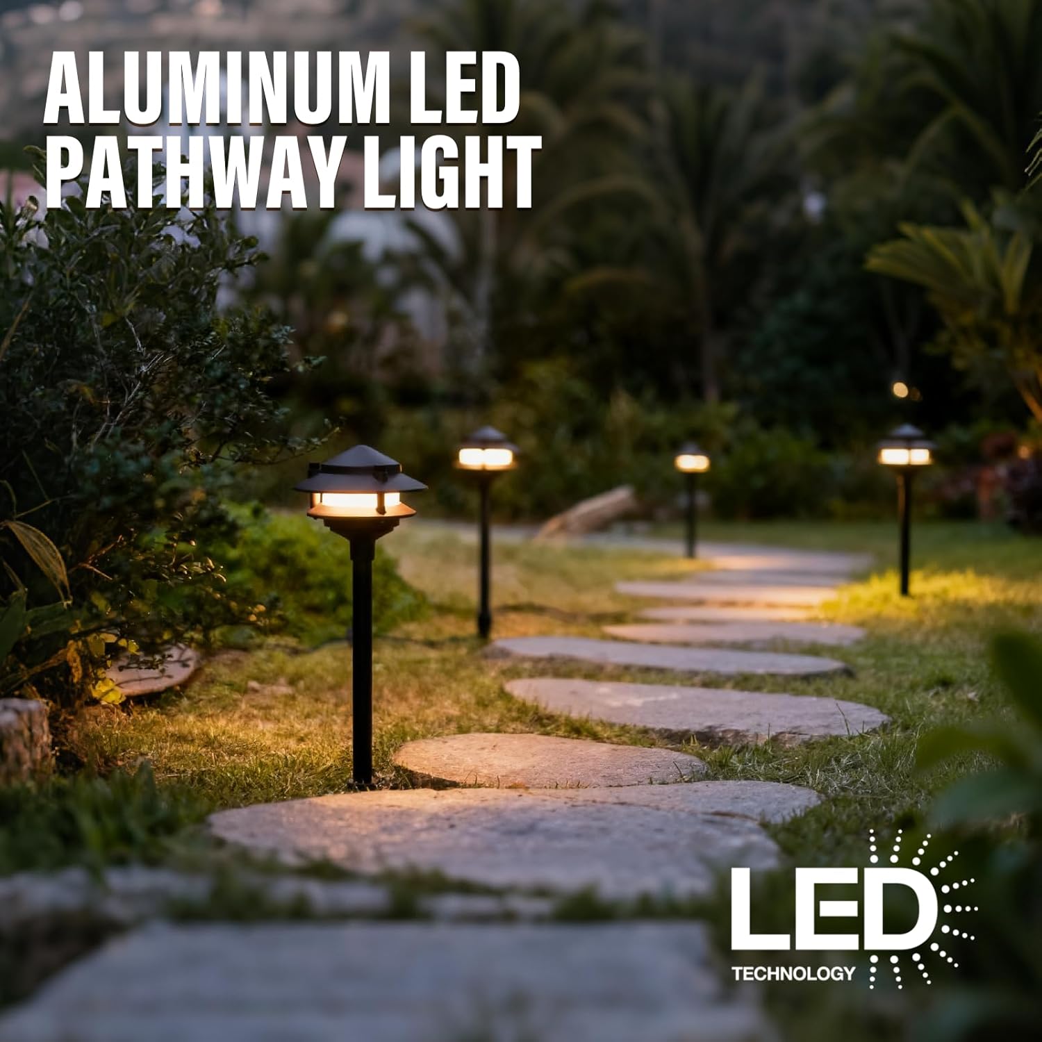 VENUS MANUFACTURING Low Voltage Landscape Lights LED Outdoor Pathway Light 12V AC 2.2W 32Lumen Warm White Landscape Lighting for Garden Path Driveway Yard (4)