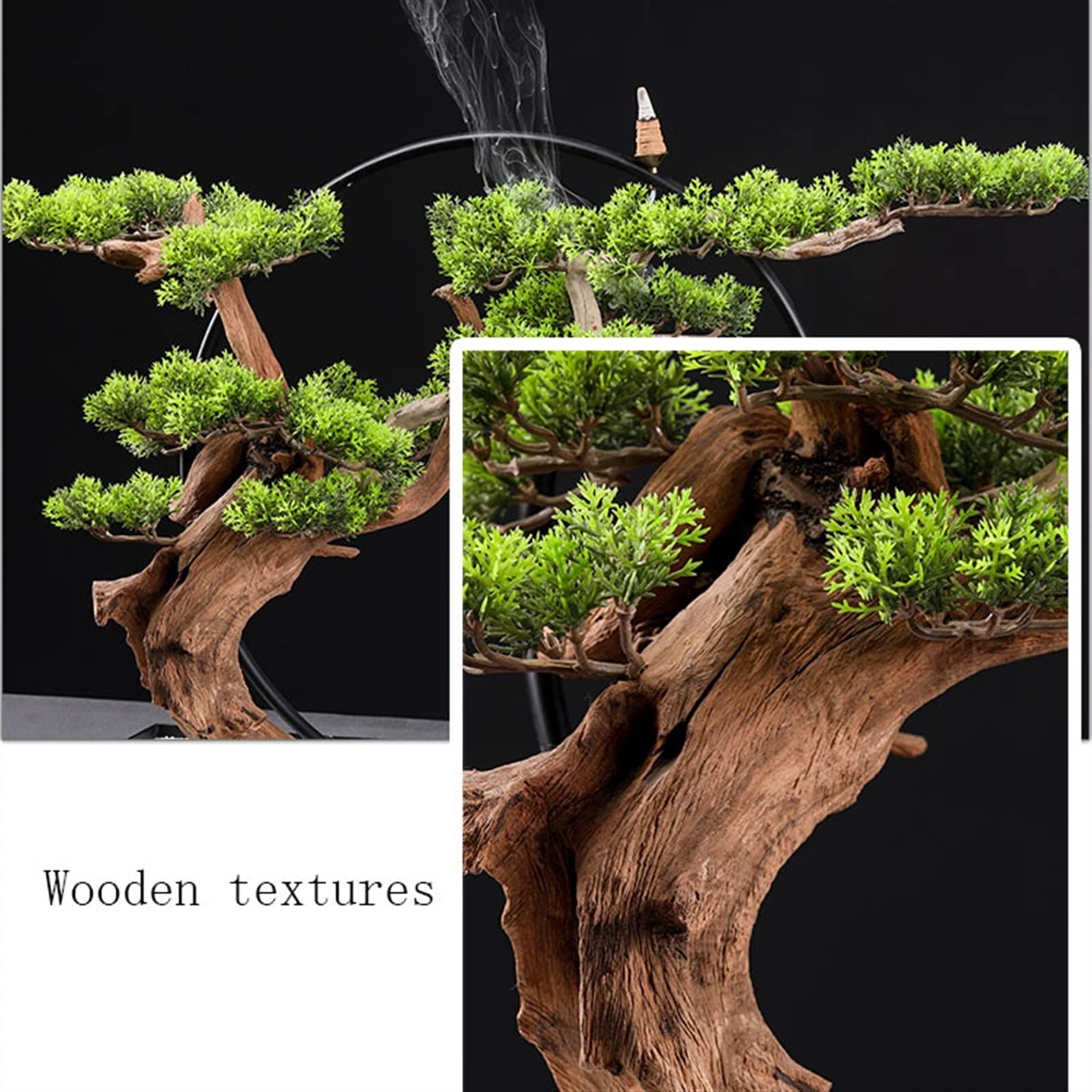 Albero Bonsai Artificiale Albero Bonsai Artificiale Arte in Ferro Piante Finte Albero Bonsai Zen Artificiale Figura in Ceramica Buddha Ornamenti per Casa Ufficio Decorazione I(B)