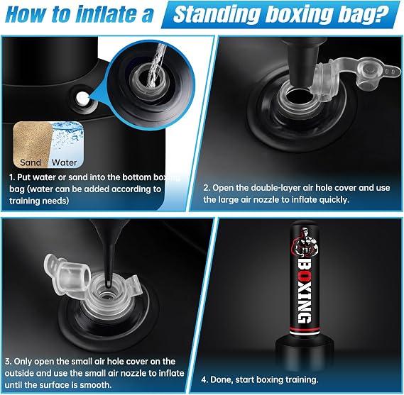 Upgraded Freestanding Punching Bag for Adults, 70 Standing Punching Bag