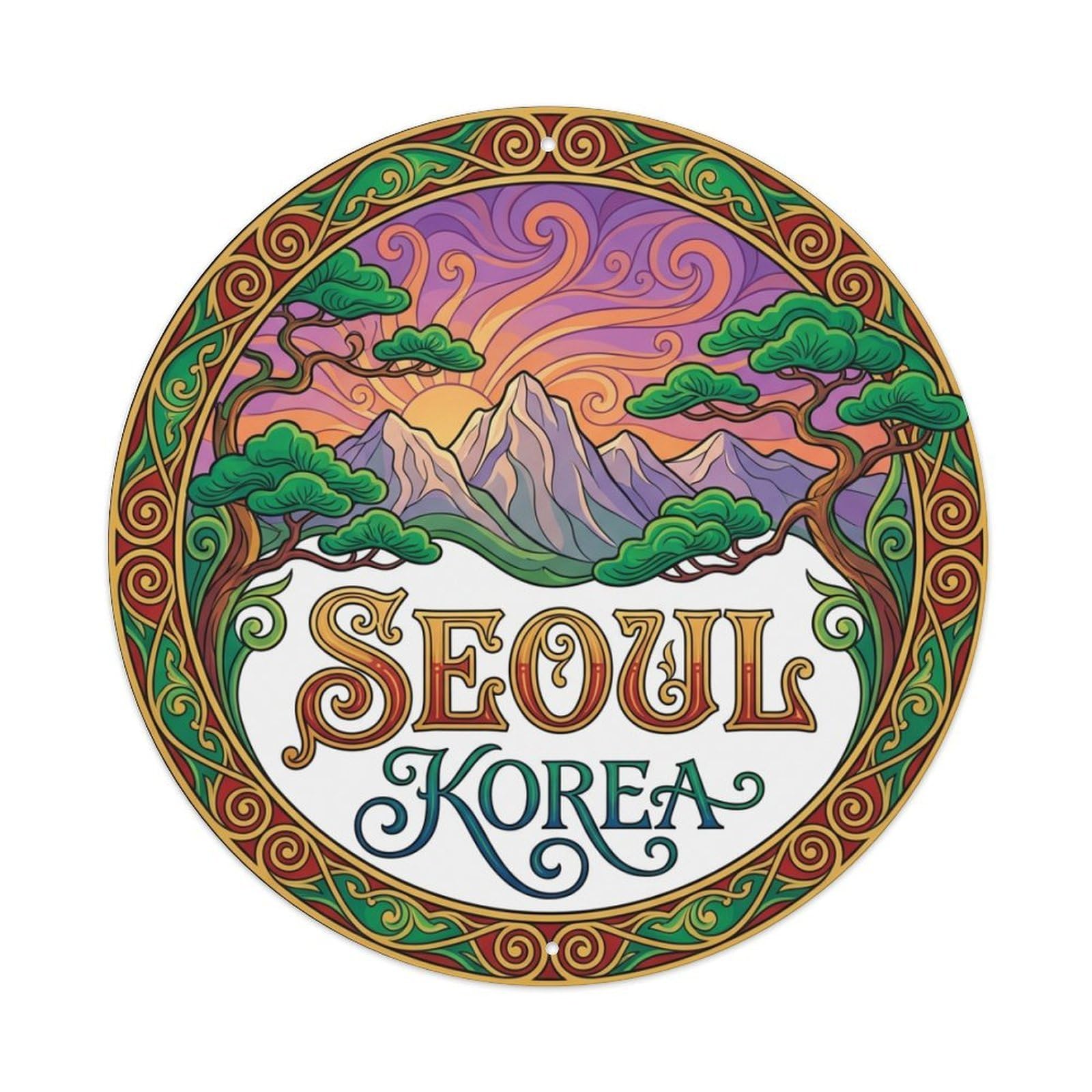 Vintage Travel Seoul Korea Dawn Metal Tin Sign