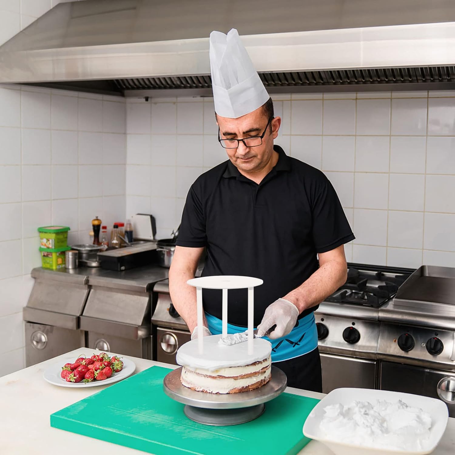 BESTonZON 4 Sets of Cake Tier Supports Cake Separator Plates Plastics Cake Boards Cake Dowel Rods for Tiered Cakes