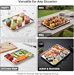 HEMOTON 8Pcs Small Stainless Steel Baking Cookie Sheet, Toaster Oven Pan | Rectangular Metal Cookie Tray for Baking Roasting Serving, Non Toxic & Rust Free Mirror Finish, Dishwasher Safe, 9 x 6 Inch