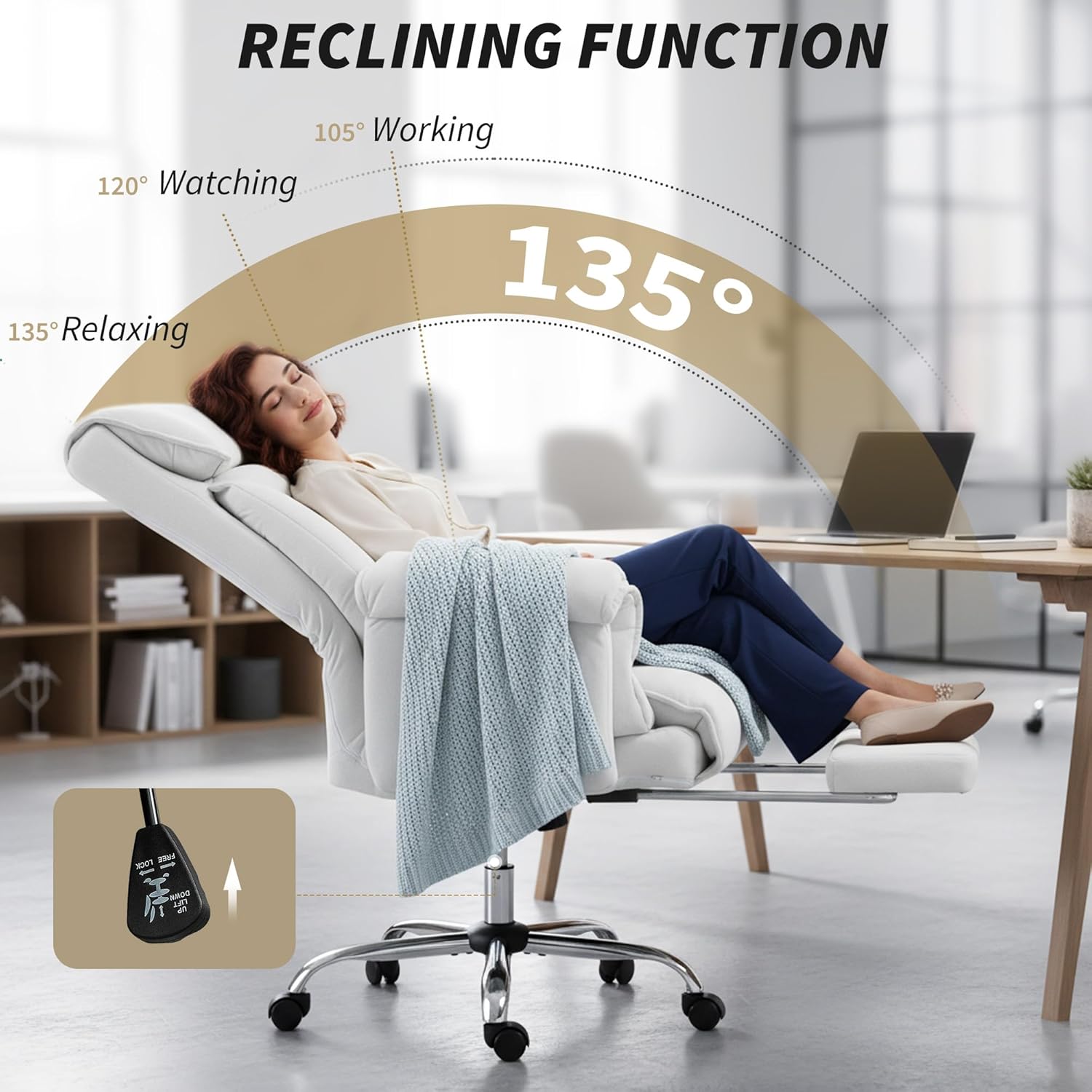 HOMCOM Executive Office Chair reclining function