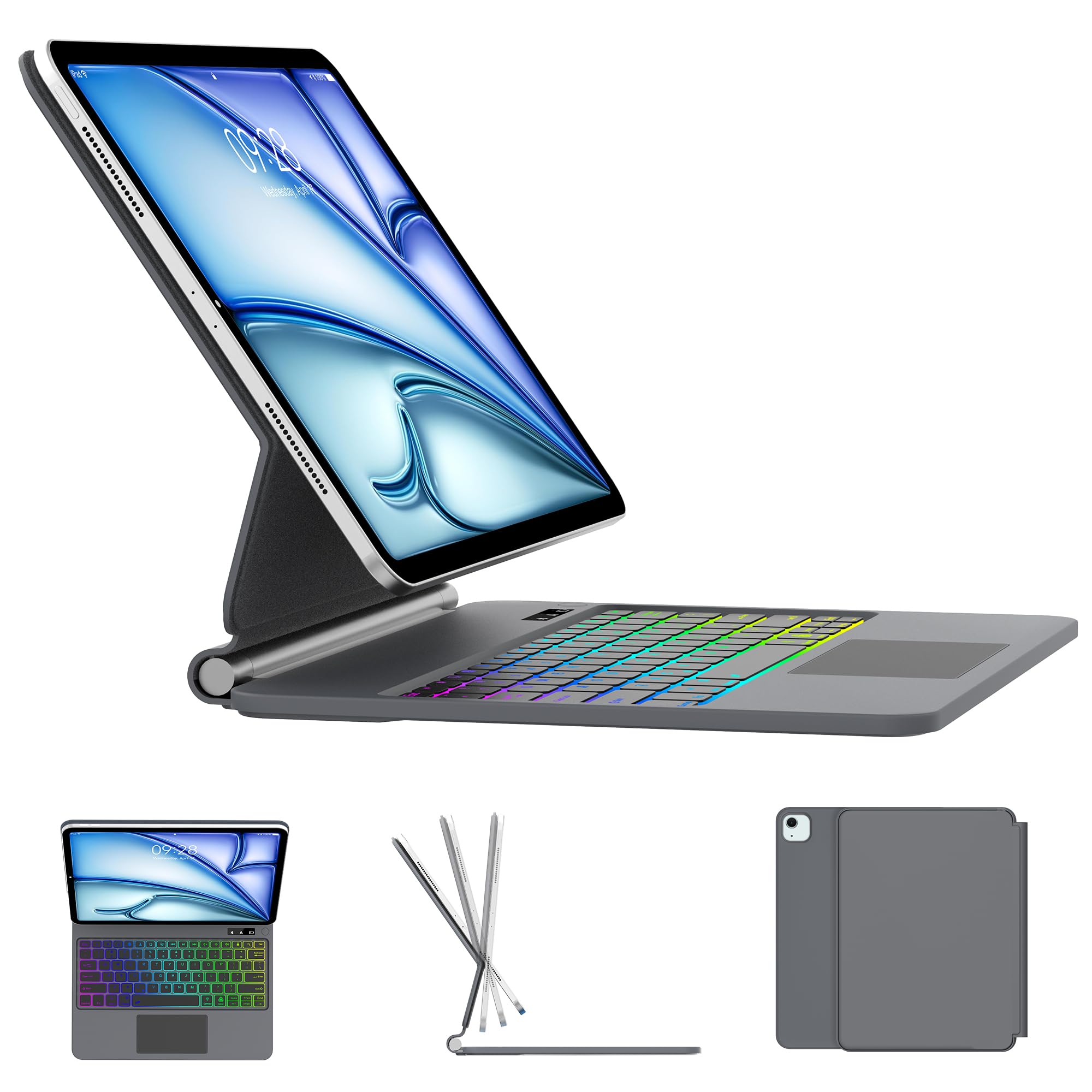 BQSS Étui Avec Clavier Pour IPad Air 13" (2) 2024 Avec Clavier Pour