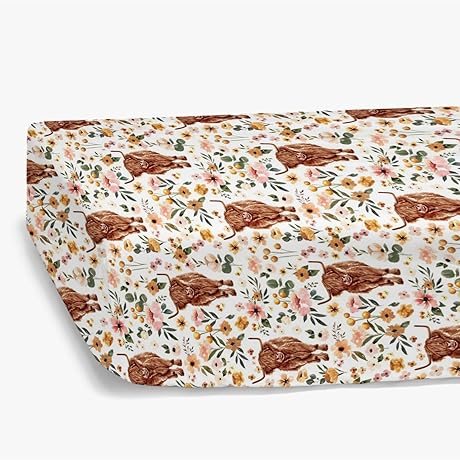 Adorable Cow Crib Bedding: Highland Cow Floral for Sweet Dreams