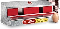 HenGear Large Chicken Nesting Box: Rollout Egg Collection, G90 Galvanized Steel, Nesting Pads for Cleaner Eggs, Up to 50 Hens