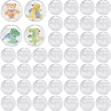 320 Pcs Gumball Vending Machine Capsules 2 Inch Empty Round Capsules Clear Plastic Small Toy Containers for Prizes Party Favors Supplies Clear