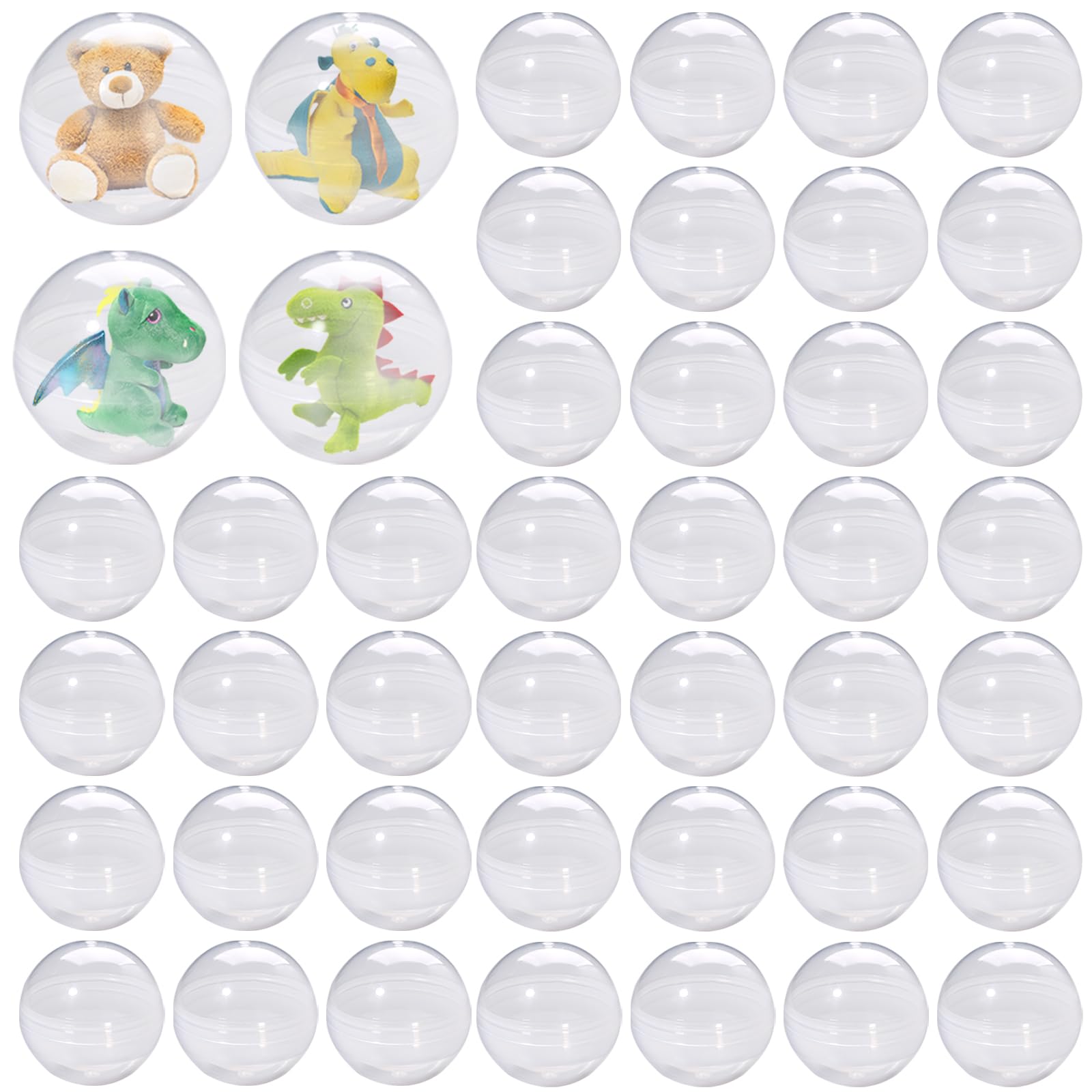TANEMUDO 320 Pcs Gumball Vending Machine Capsules 2 Inch Empty Round Capsules Plastic Small Capsules Toy Classic Capsules Toy Clear Capsules