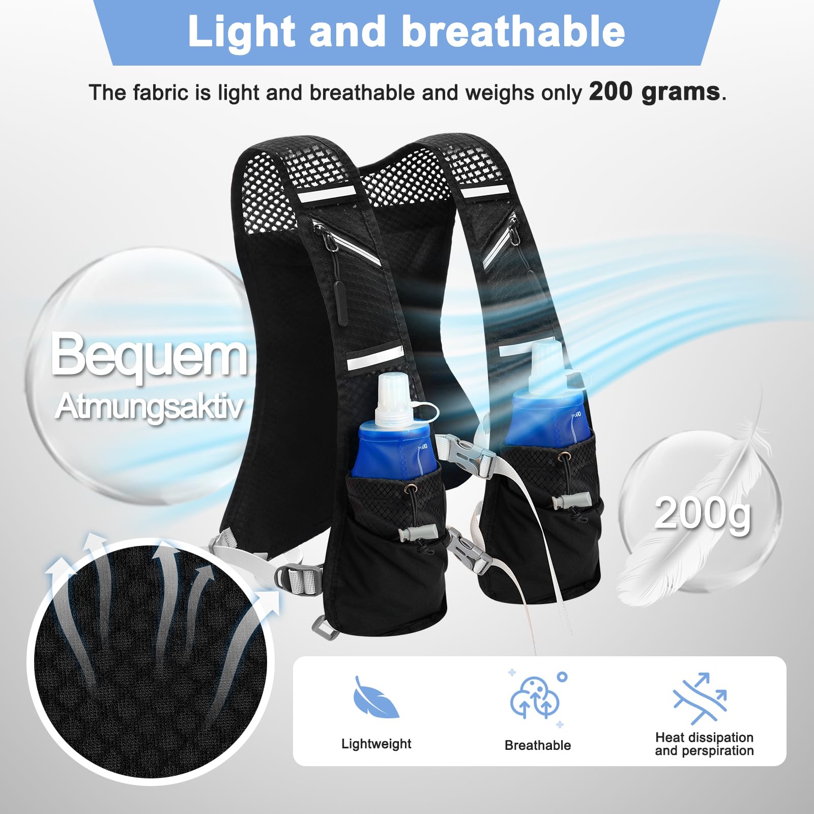 Gilet D’hydratation Running Homme Et Femme Avec LED