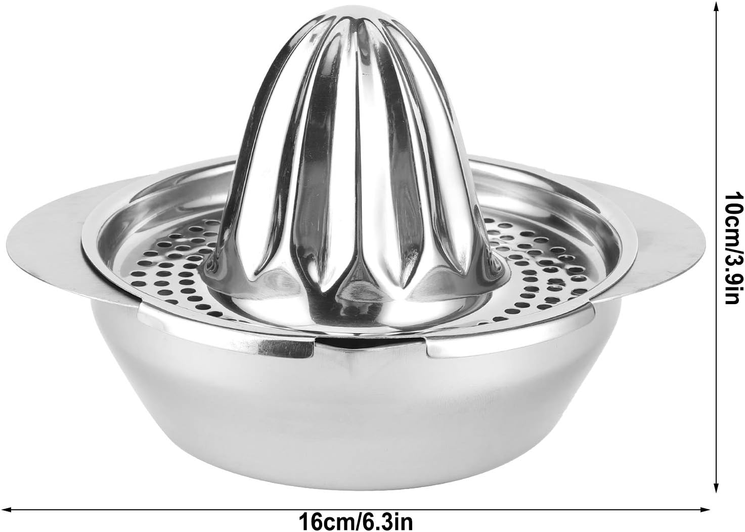 Horoper Stainless Steel Citrus Lemon Orange Juicer Manual Hand Squeezer, Manual Juicer Fruit Lemon Orange Squeezer with Bowl Juicer Strainer Kitchen Tool