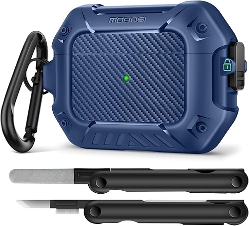 Vista 27 de MOBOSI Funda para AirPods Pro 3, compatible con AirPods Pro de 3ª generación [compatible con MagSafe] con bloqueo, llavero y kit de limpieza