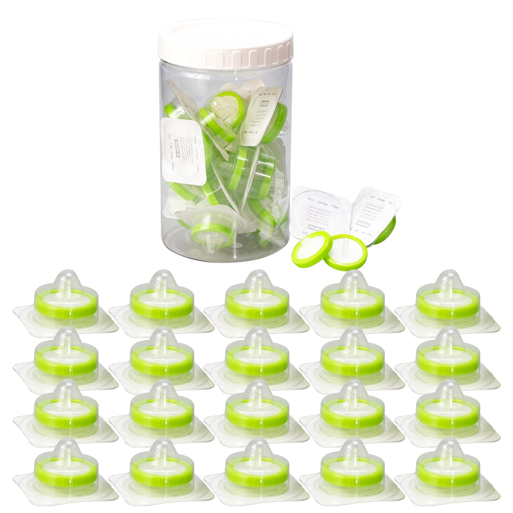 Sterile Syringe Filter Pes 10 Pack, 0.22um Pore Size, 33mm Membrane Diameter, Hydrophilic