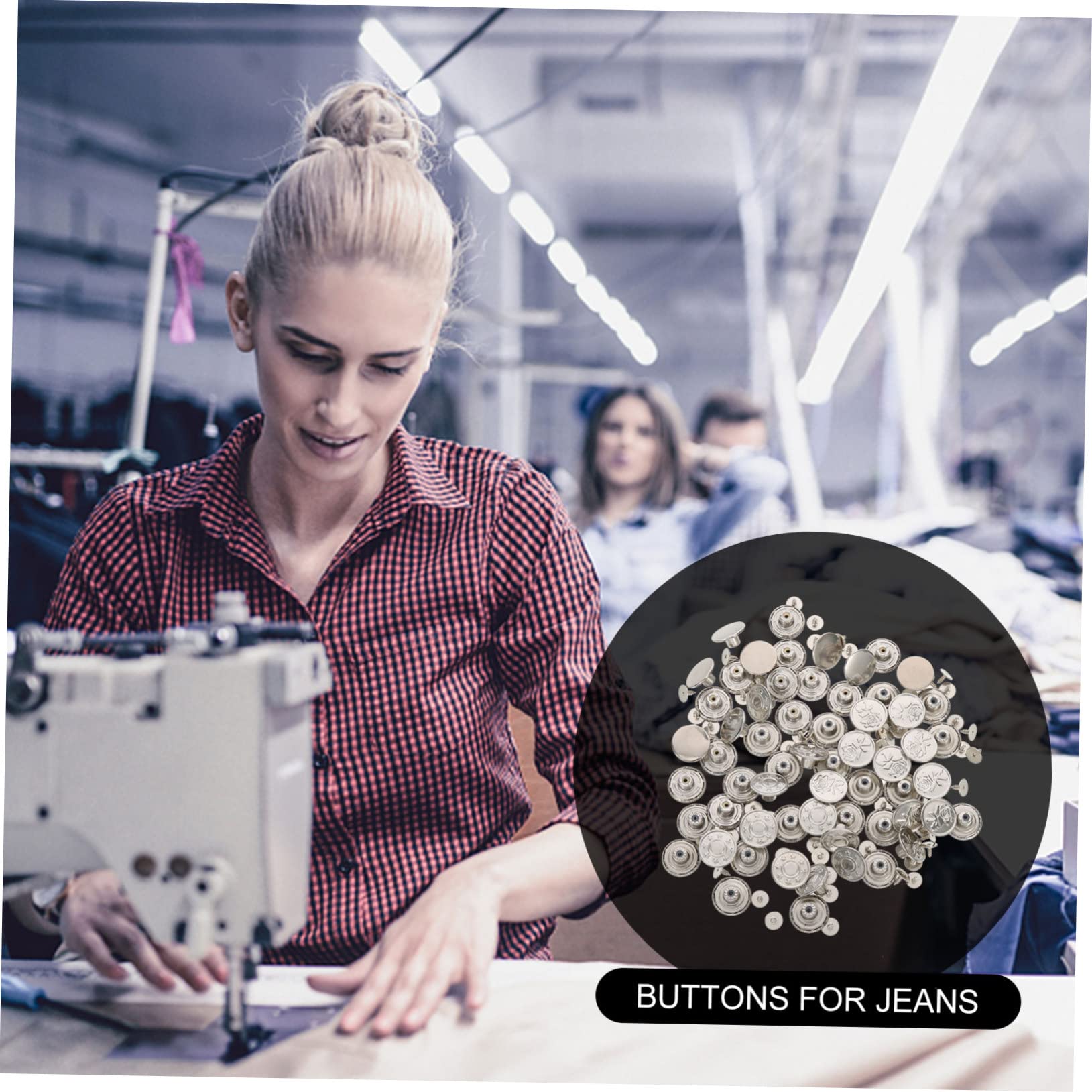 SHINEOFI 240pezzi Bottoni Per Pantaloni Chiusure Regolabili Per Vita Jeans Design Senza Chiodi Facili Da Installare e Rimuovere Per Adulti