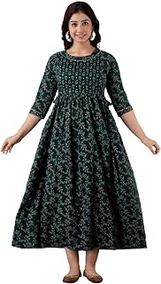 Women's Pure Cotton Printed Maternity Gown Feeding Nighty Feeding Dress Kurti Gown Price In India