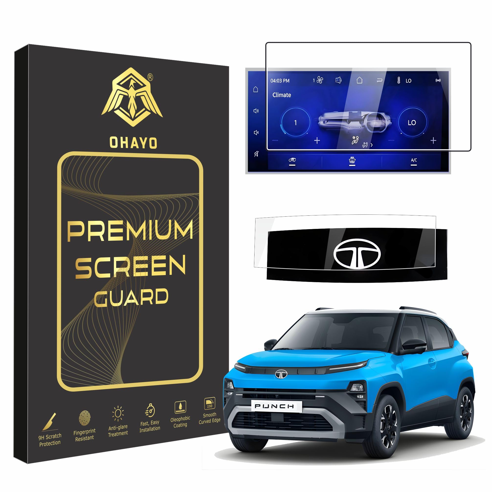 OHAYO Military Strength Screen Guard for Tata Punch 2026 Facelift | Fits Pure+, Pure+S, Adventure, Adventure S Models | 8-Inch Infotainment Touchscreen + Steering Cluster Panel Protection | 9H Hardness Tough Shield | Scratch Resistant Flexible Film | [NOT TEMPERED GLASS] | 2026+ Edition-image-32